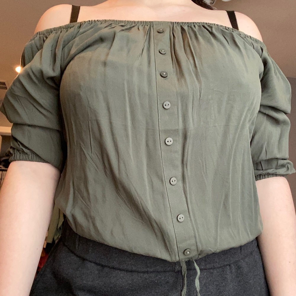 mandee off the shoulder top